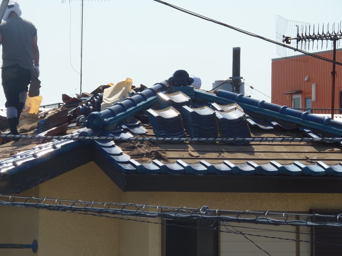 O邸 和瓦の屋根補修現場